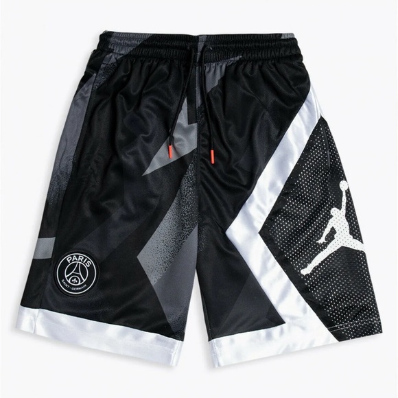 Jordan Paris Saint-Germain Mens Basketball Shorts Black White-Size L new